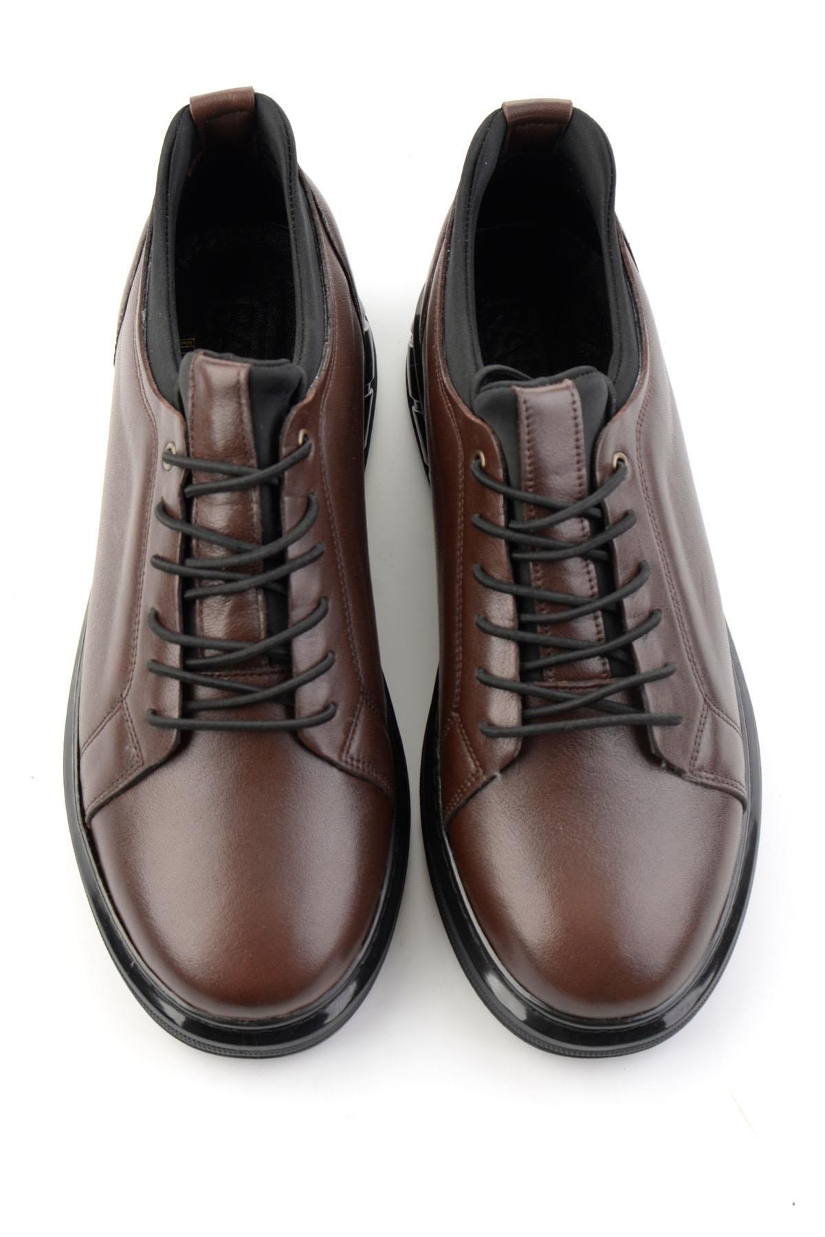 Kahve Napa Hakiki Deri Erkek Sneaker E01803050243