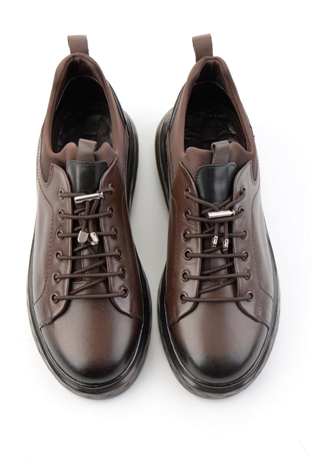 Kahve Napa Hakiki Deri Erkek Sneaker E01401180743