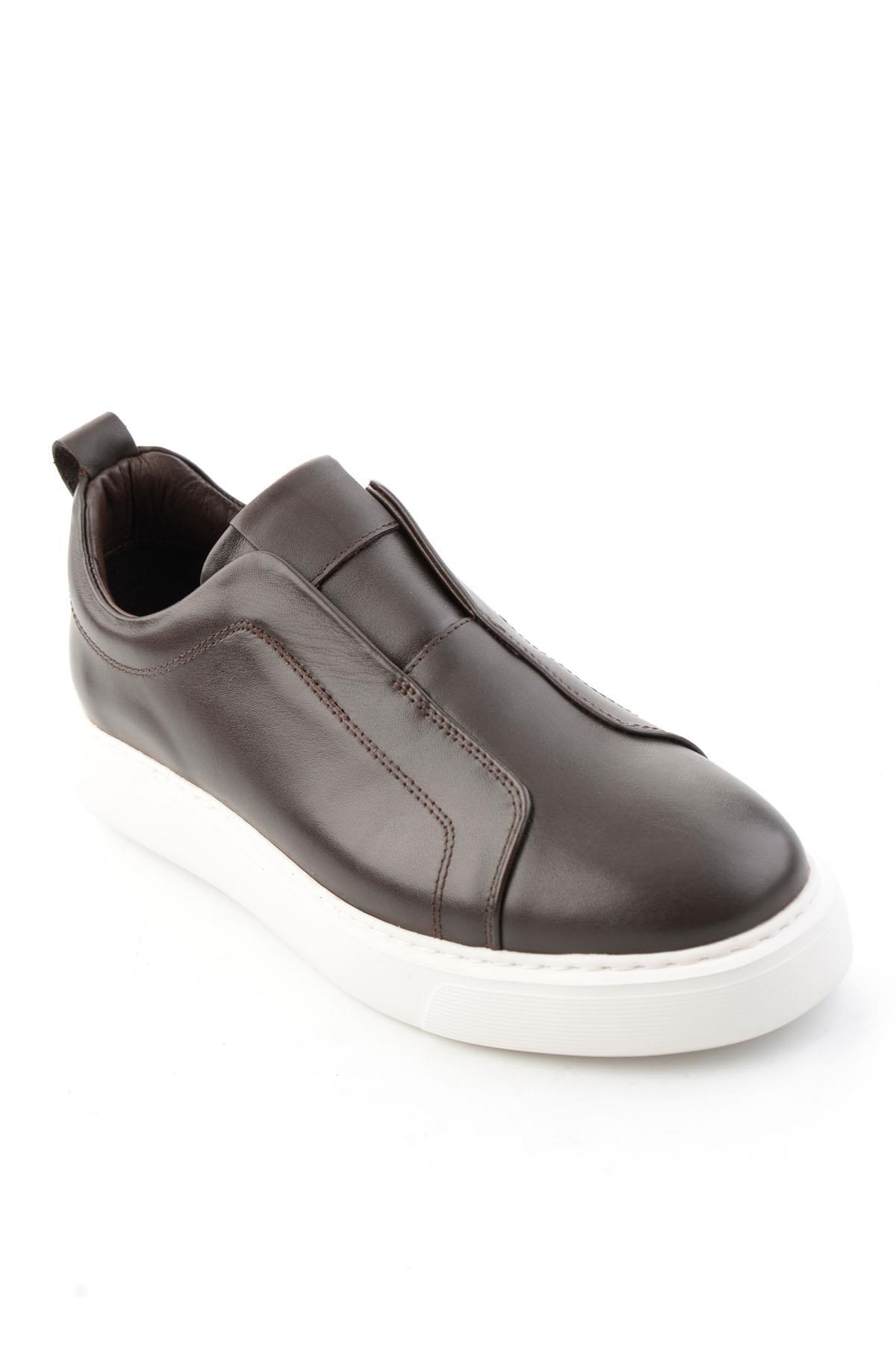Kahve Napa Hakiki Deri Erkek Sneaker E01774008043