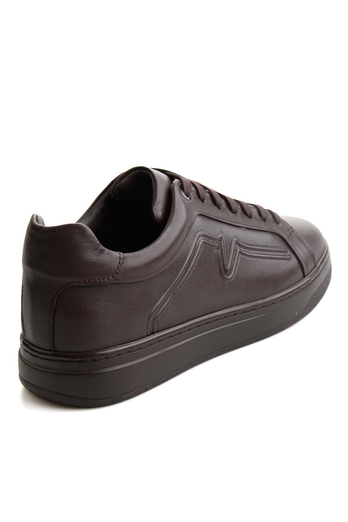 Kahve Napa Hakiki Deri Erkek Sneaker E01774070043