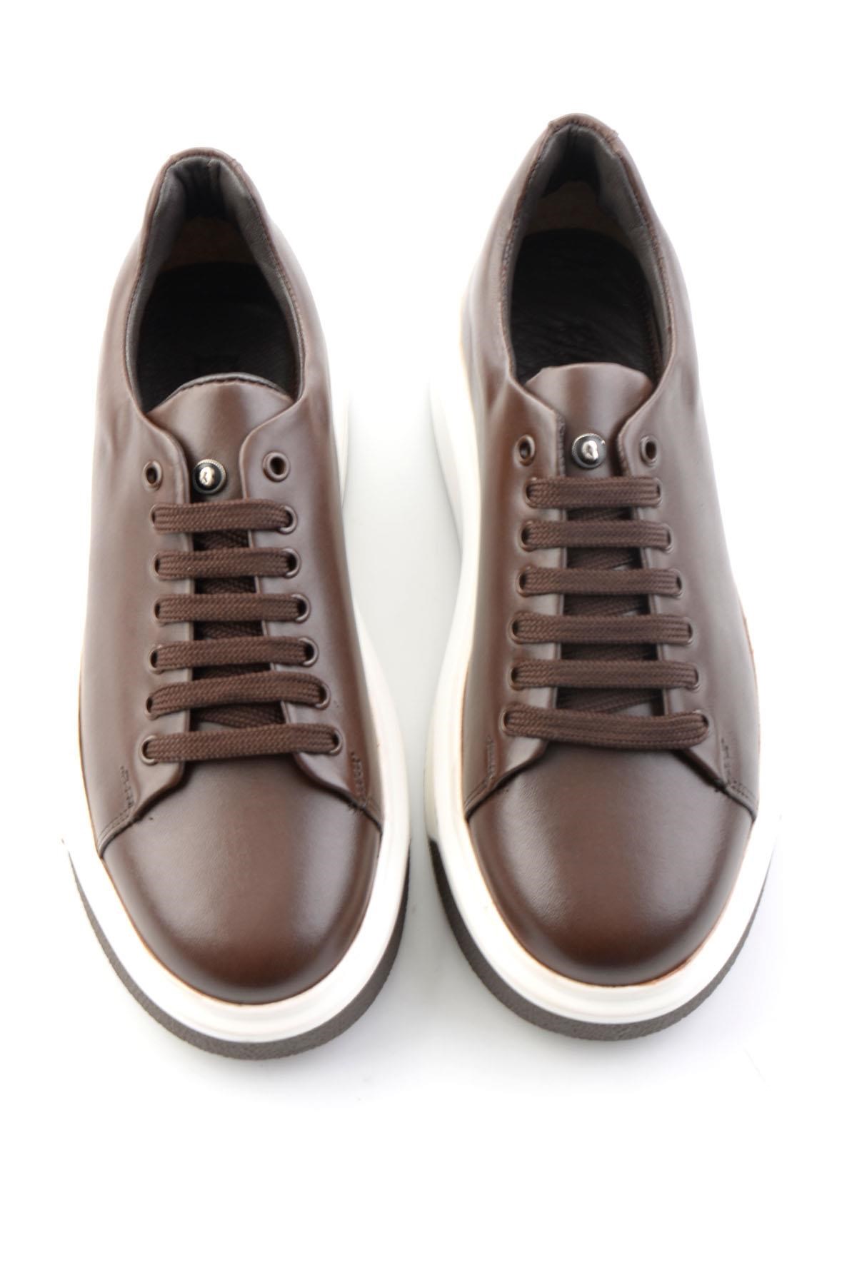 Kahve Napa Hakiki Deri Erkek Sneaker E01401021443
