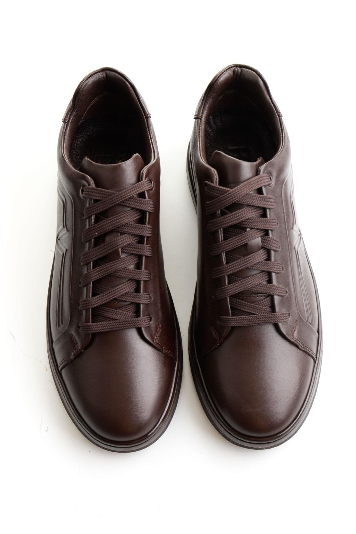 Kahve Napa Hakiki Deri Erkek Sneaker E01774070043