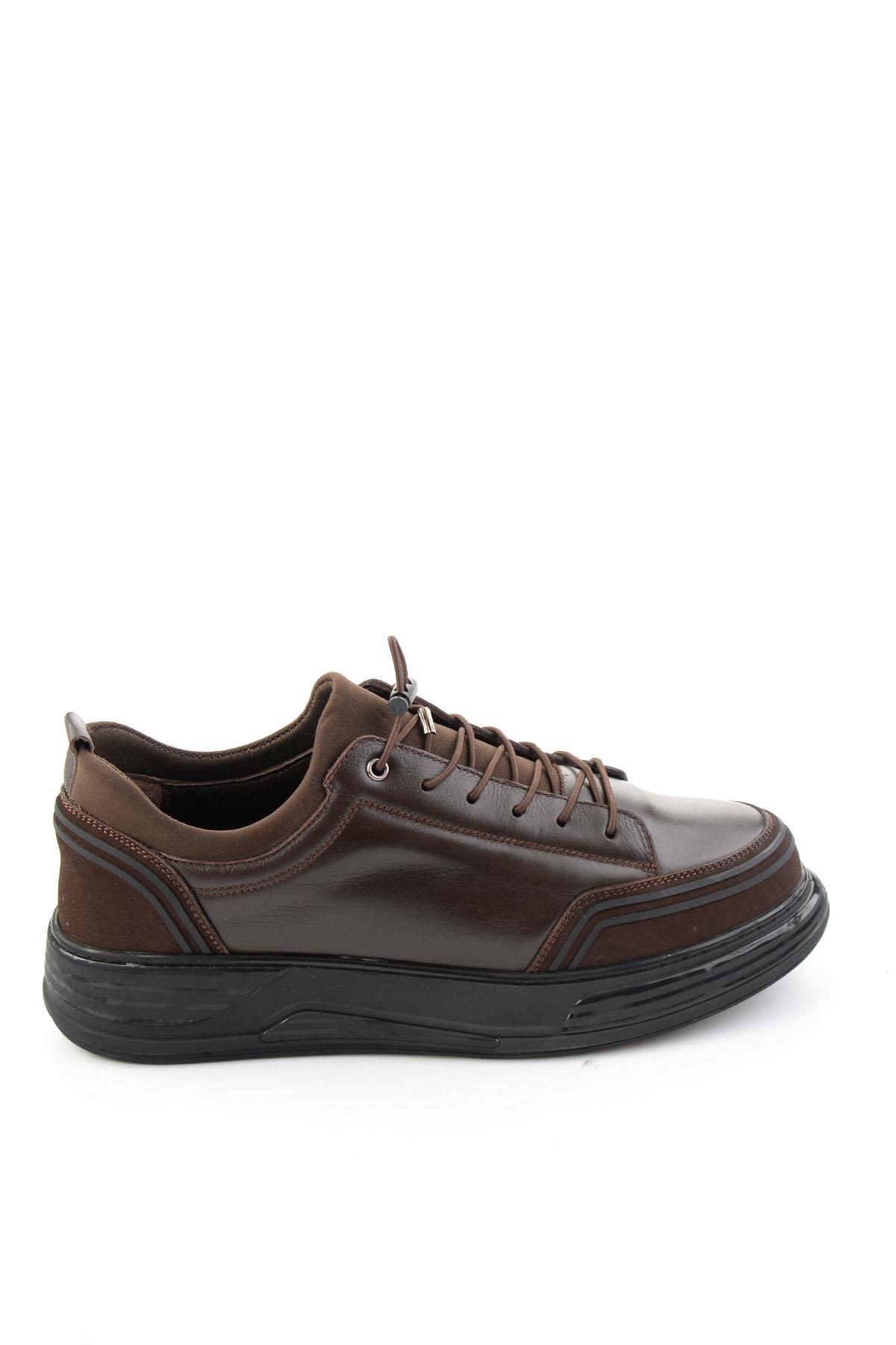 Kahve Napa Hakiki Deri Erkek Sneaker E01080185243