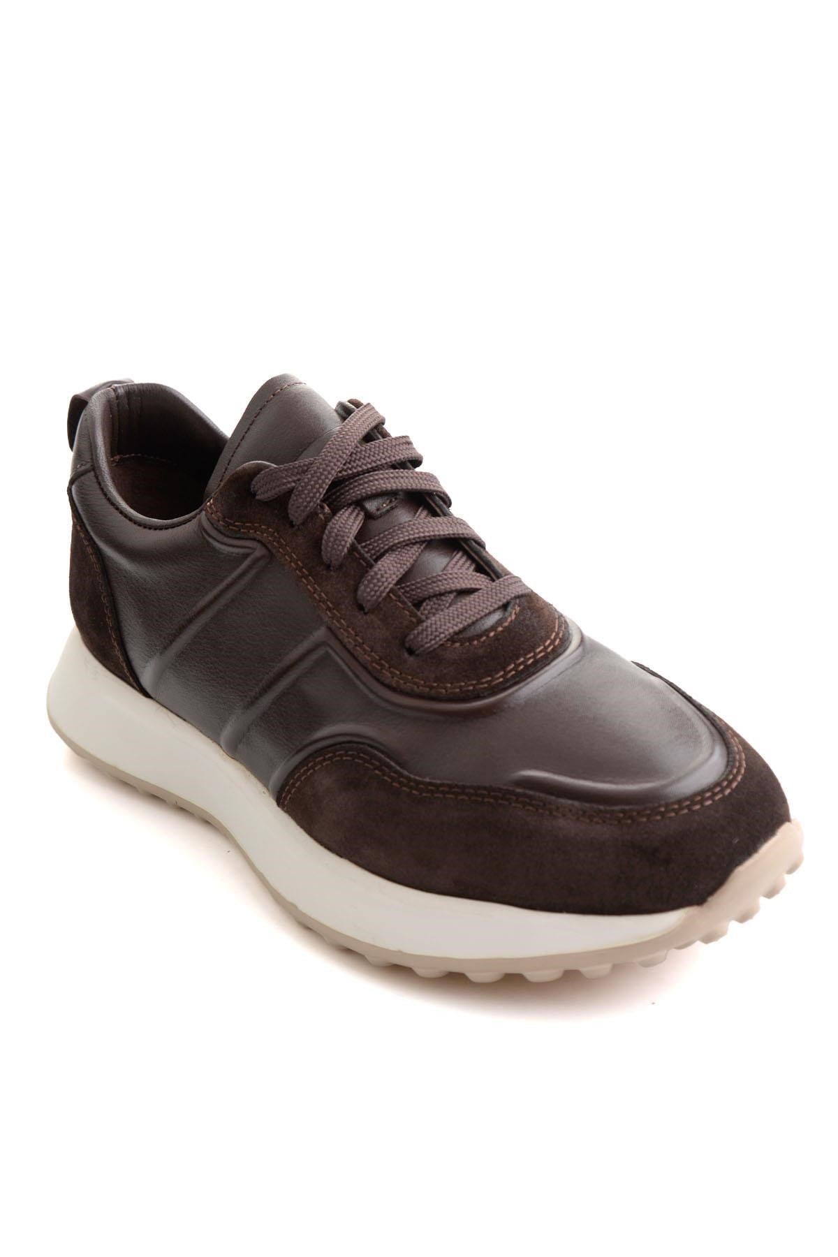 Kahve Napa Hakiki Deri Erkek Sneaker E01774057943