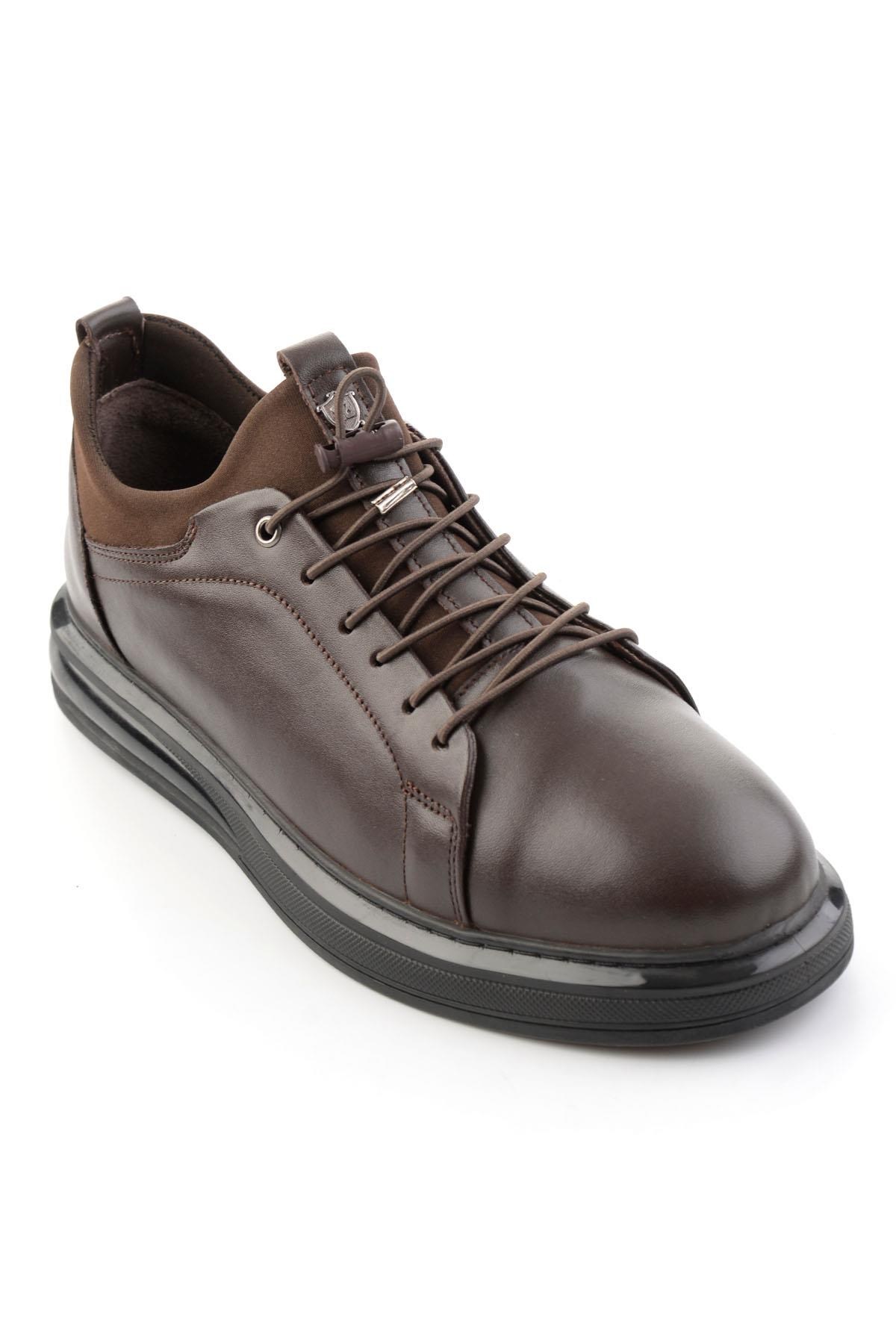 Kahve Napa Hakiki Deri Erkek Sneaker E01080582243