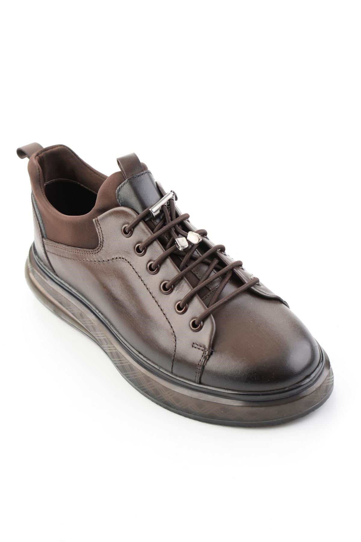 Kahve Napa Hakiki Deri Erkek Sneaker E01401180743