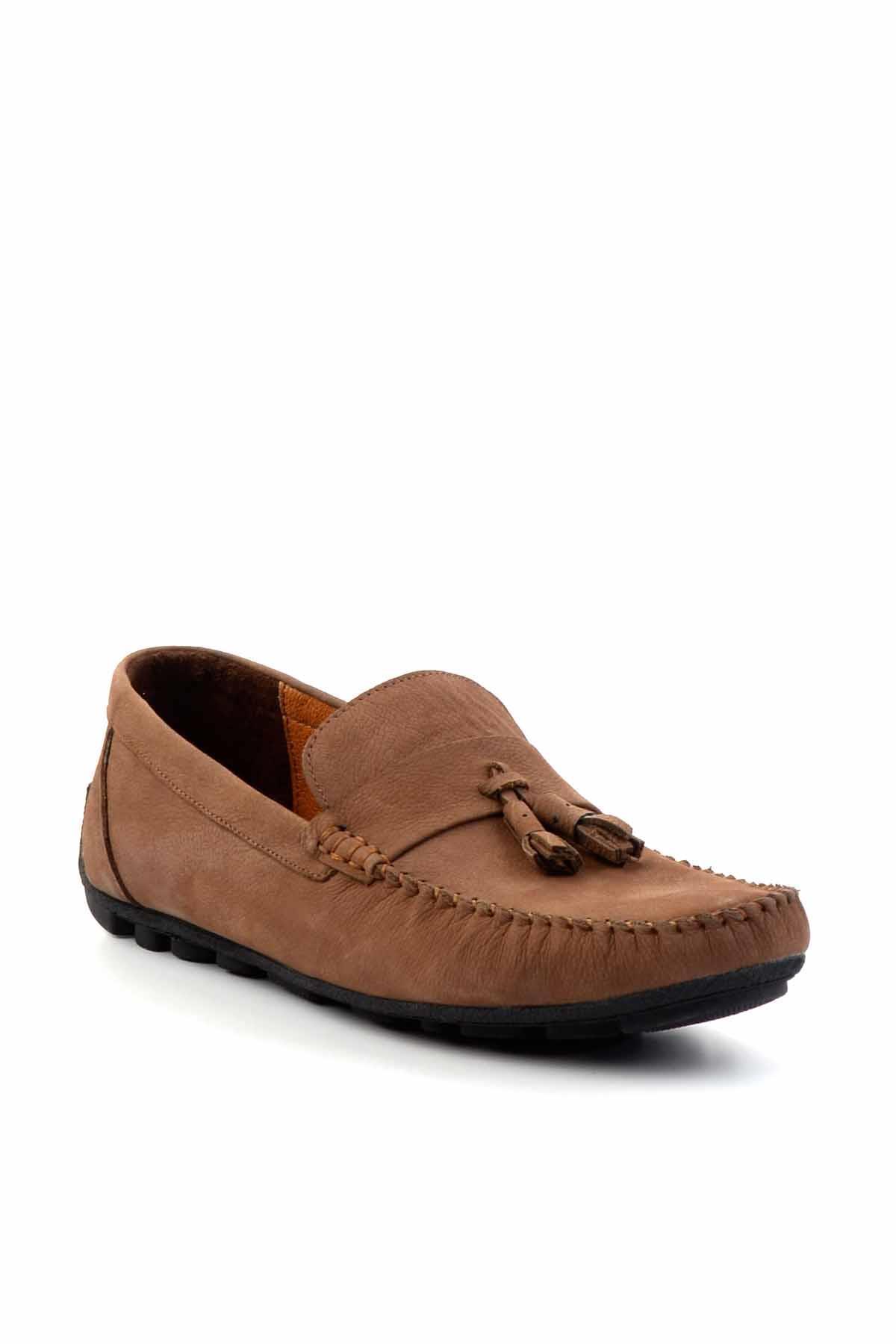 Kahve Nubuk Hakiki Deri Erkek Loafer Ayakkabı E01733033701