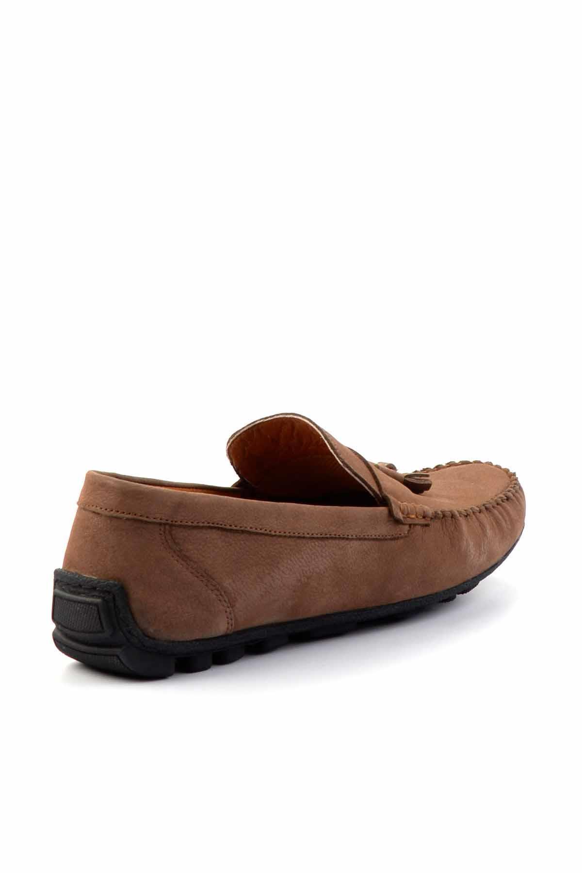 Kahve Nubuk Hakiki Deri Erkek Loafer Ayakkabı E01733033701