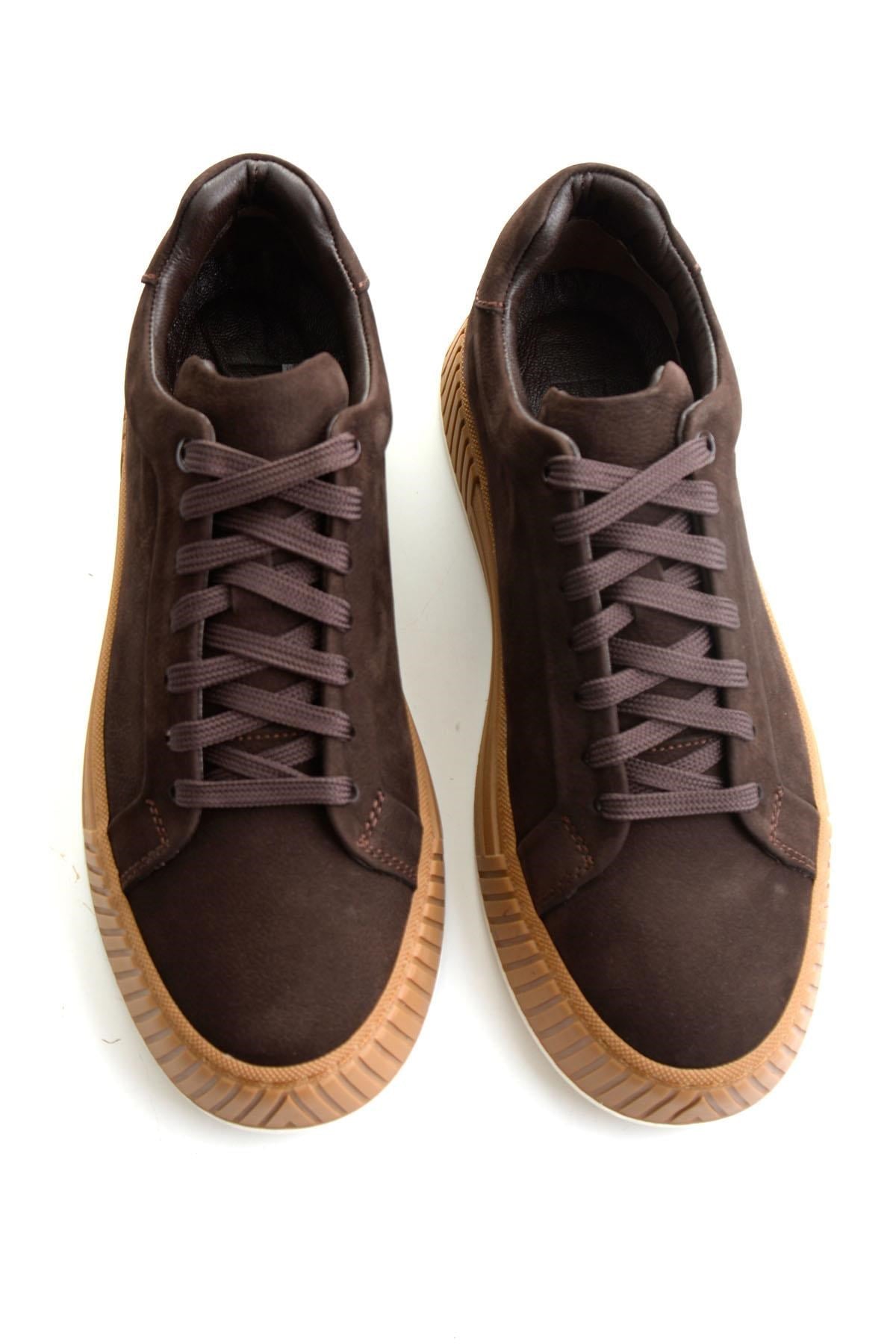 Kahve Nubuk Hakiki Deri Erkek Sneaker E01774007001