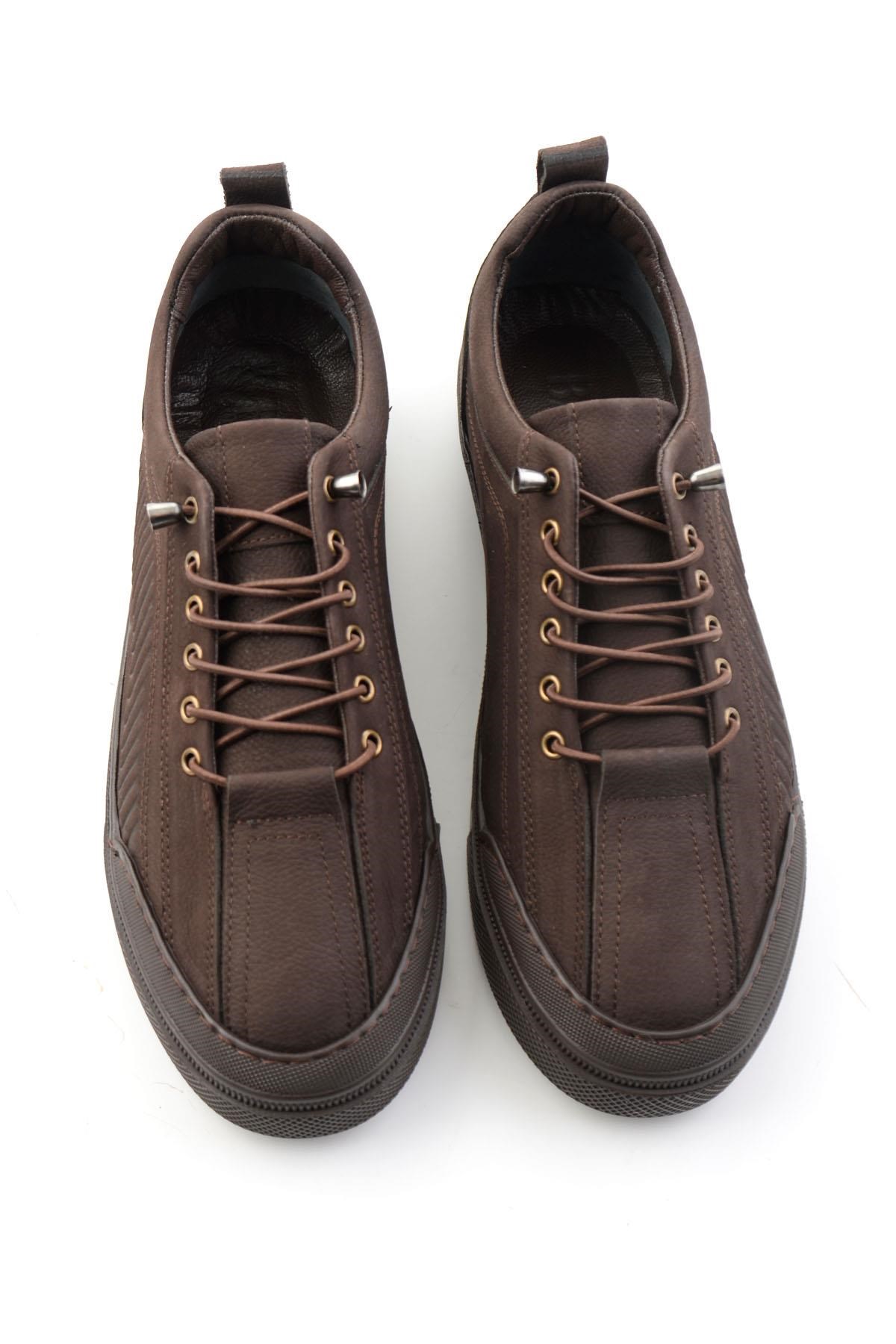 Kahve Nubuk Hakiki Deri Erkek Sneaker E01438096001