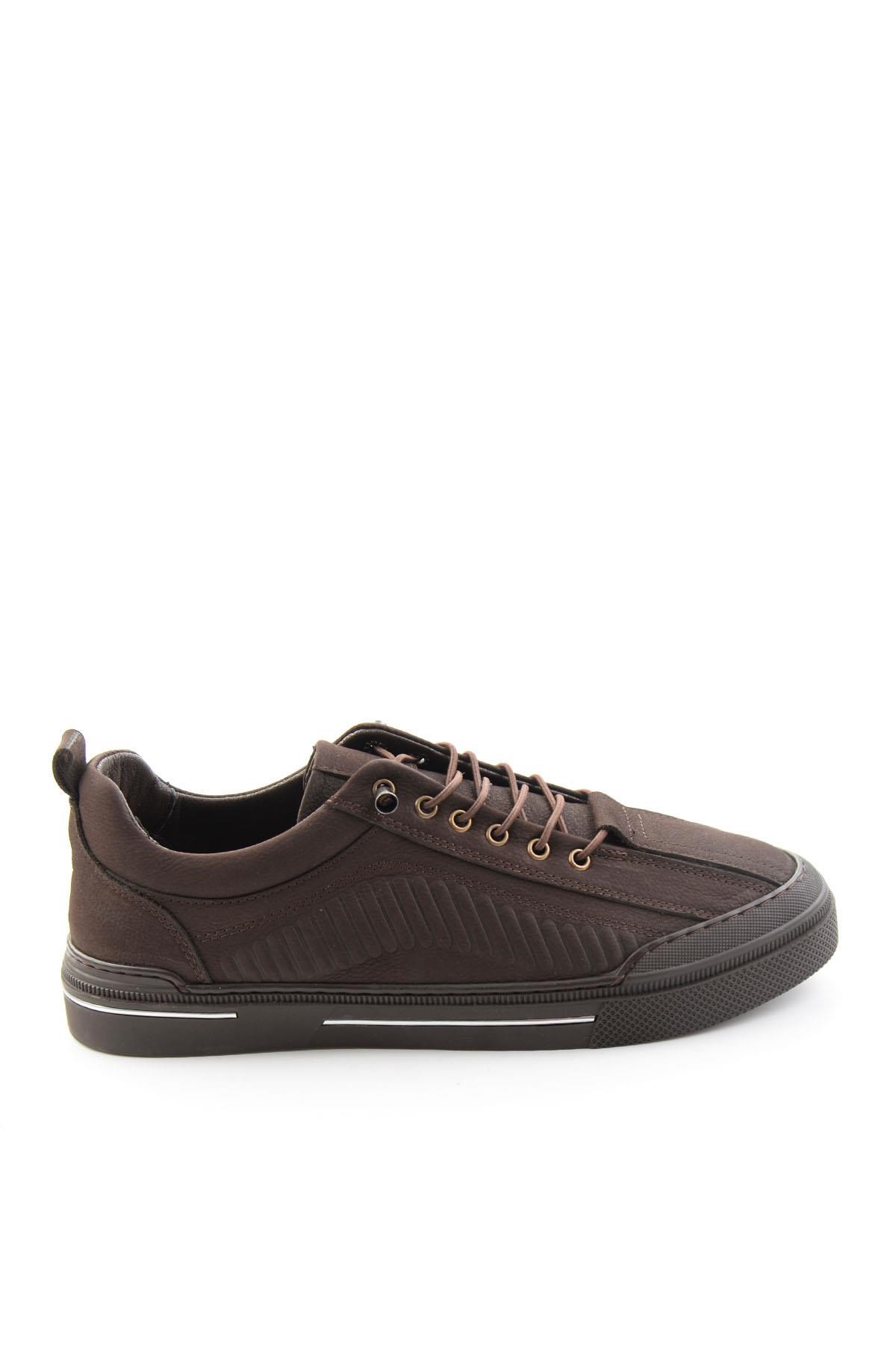Kahve Nubuk Hakiki Deri Erkek Sneaker E01438096001