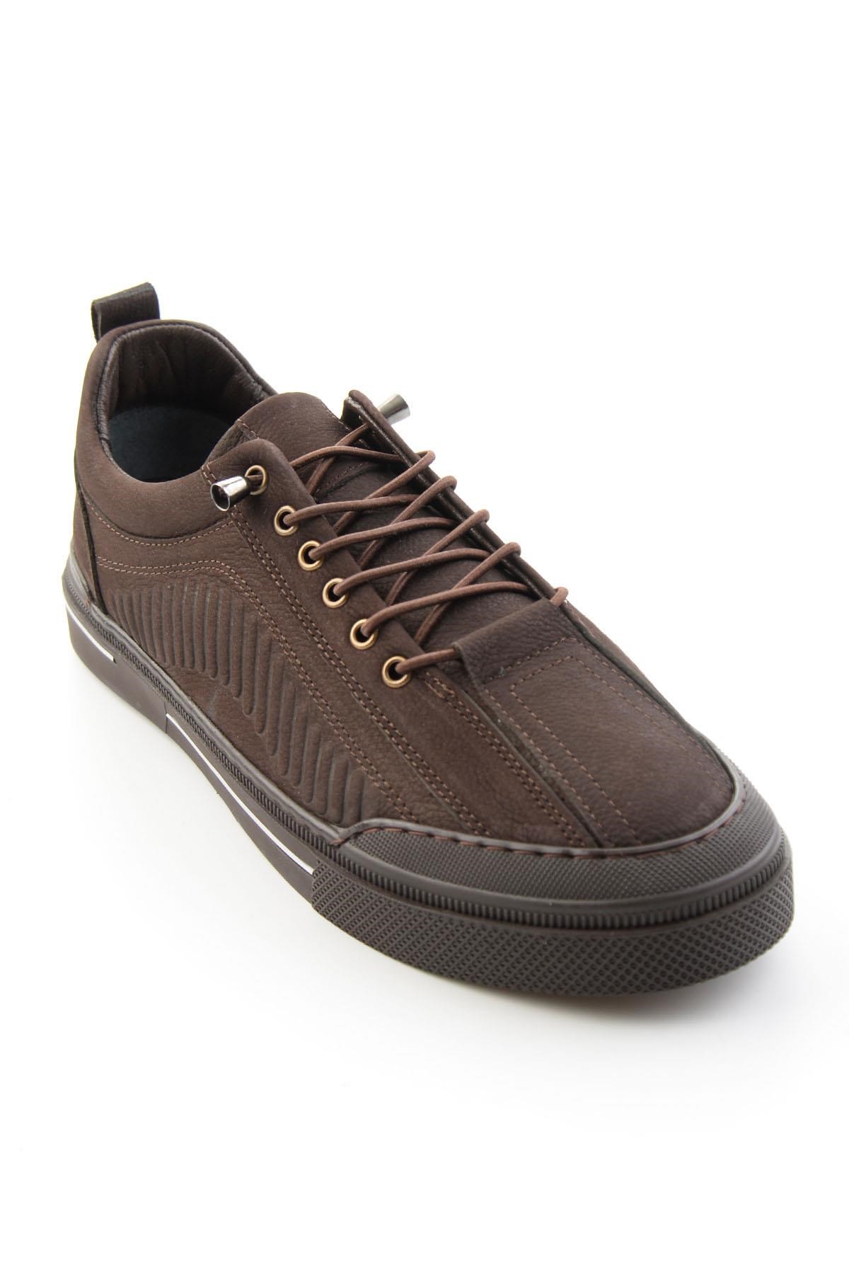 Kahve Nubuk Hakiki Deri Erkek Sneaker E01438096001