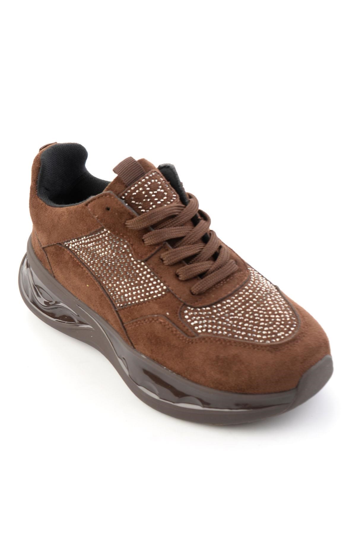 Kahve Platin Süet  Kadın Sneaker K01228091572