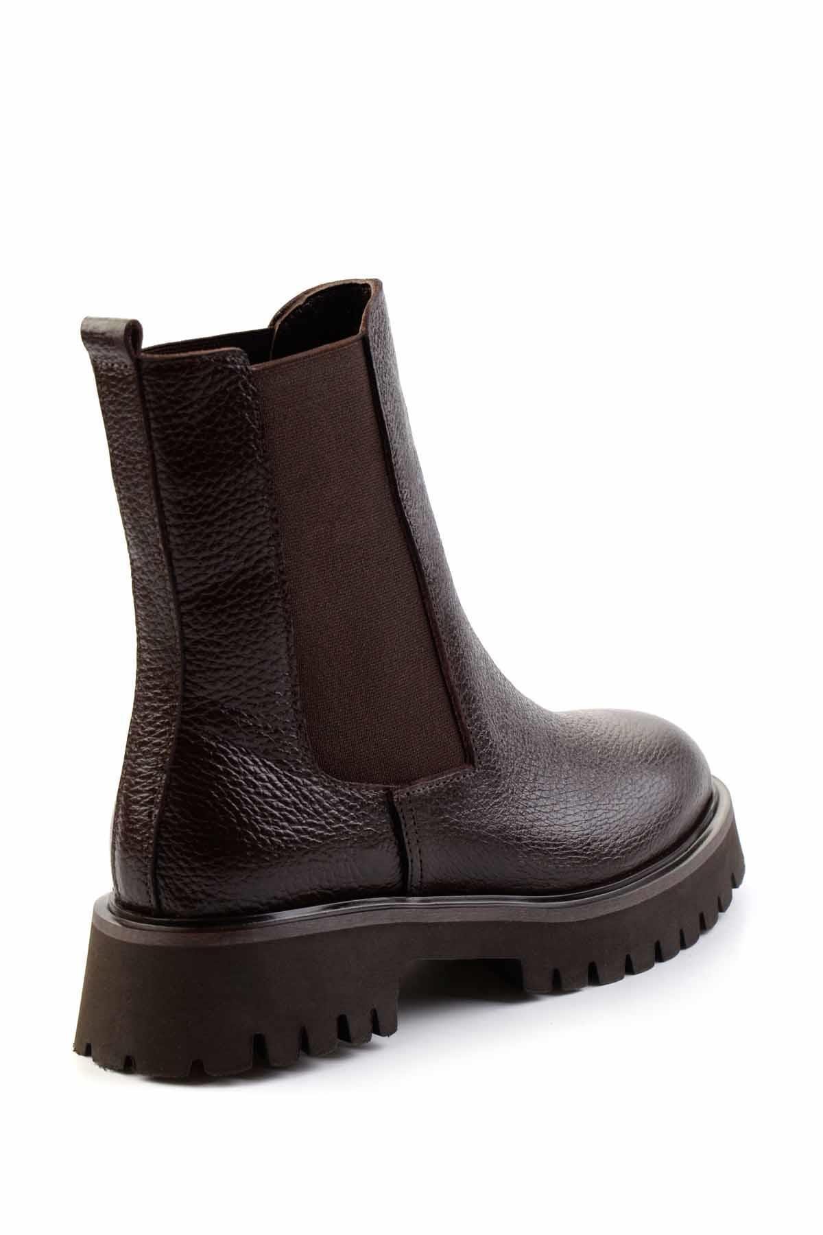 Kahve Rolax Hakiki Deri Kadın Bot & Bootie K02044001145
