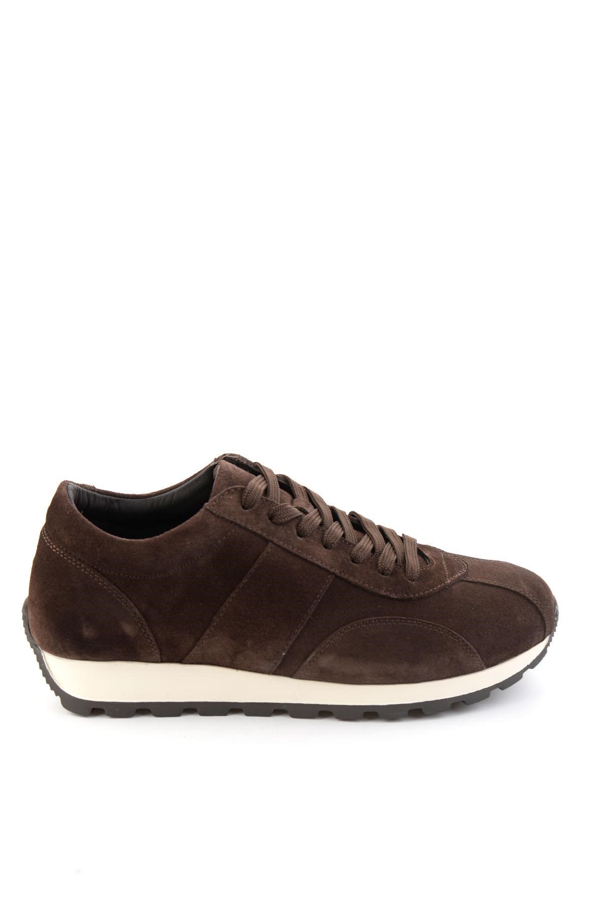 Kahve Süet Hakiki Deri Erkek Sneaker E01589612102