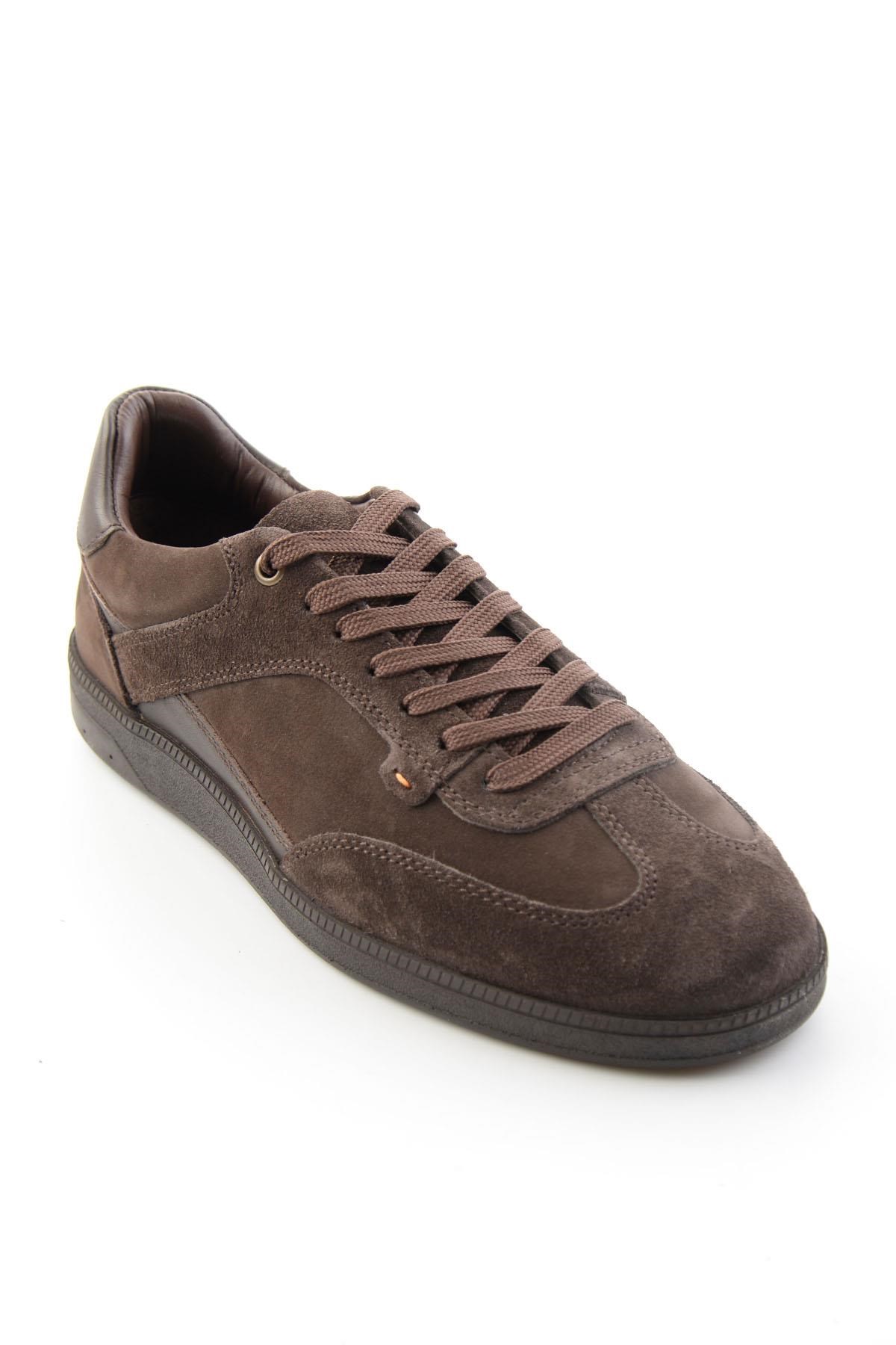 Kahve Süet Hakiki Deri Erkek Sneaker E01789045002