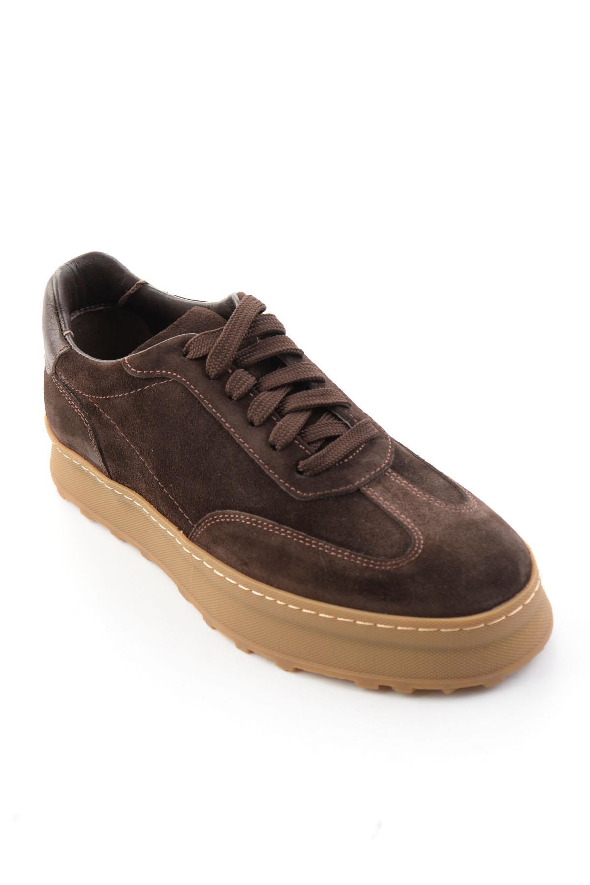 Kahve Süet Hakiki Deri Erkek Sneaker E01774004802