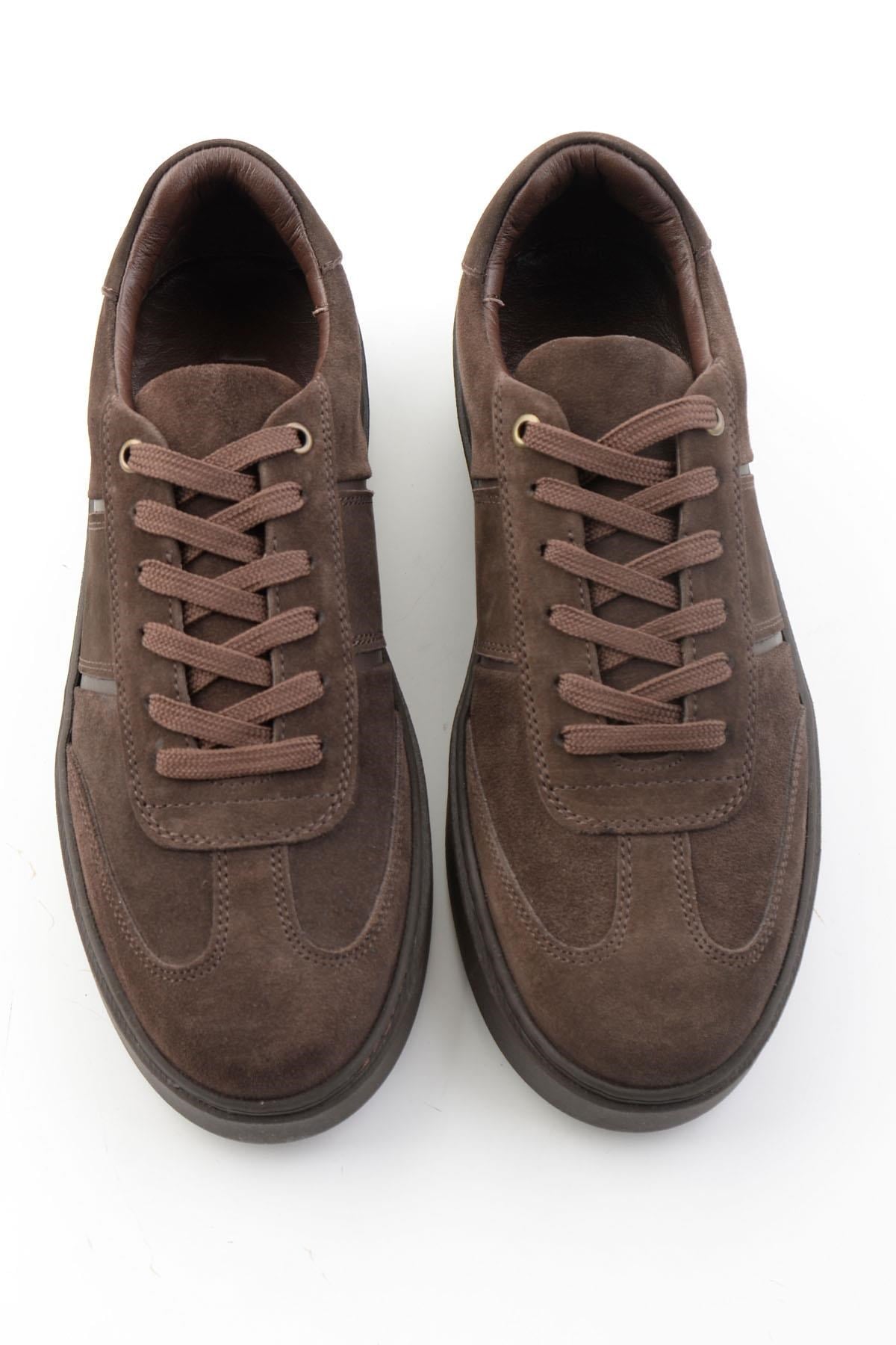 Kahve Süet Hakiki Deri Erkek Sneaker E01789045102