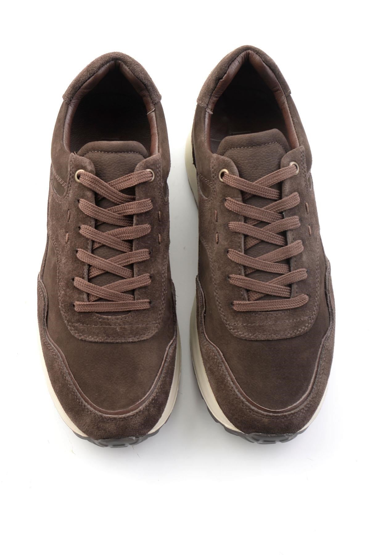 Kahve Süet Hakiki Deri Erkek Sneaker E01789045302
