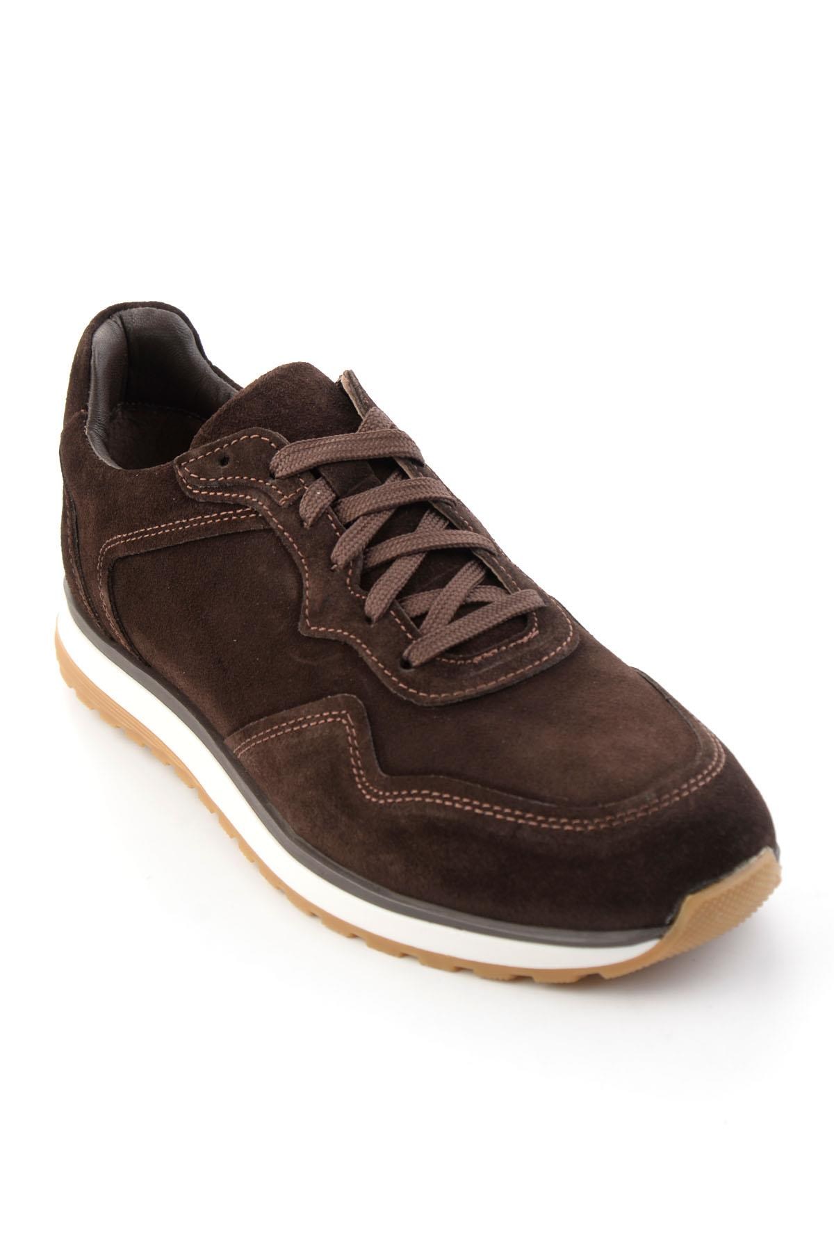 Kahve Süet Hakiki Deri Erkek Sneaker E01774003502