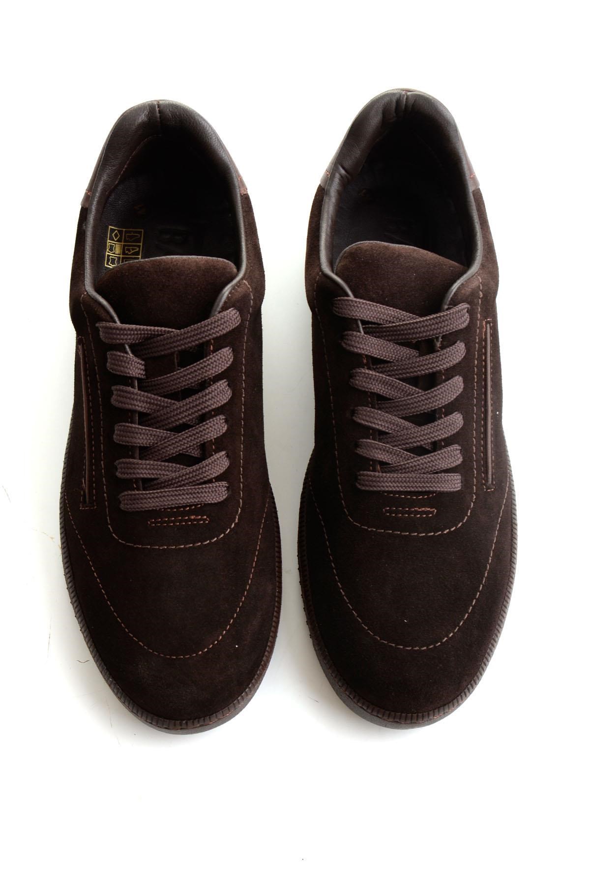 Kahve Süet Hakiki Deri Erkek Sneaker E01593000302