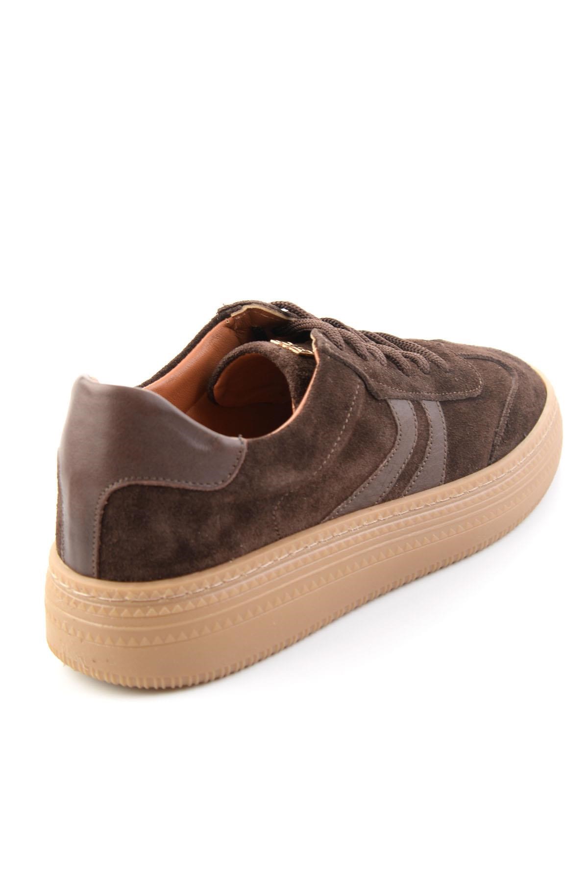 Kahve Süet Hakiki Deri Kadın Sneaker K01753222202