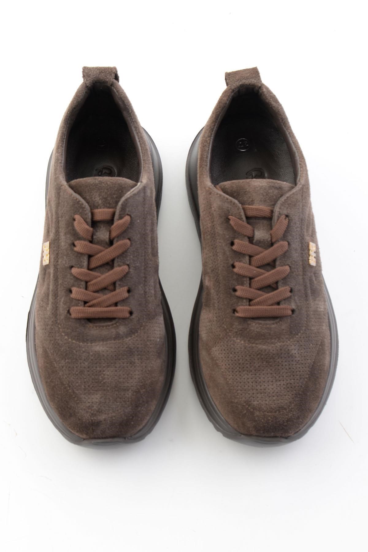 Kahve Süet Hakiki Deri Kadın Sneaker K01753000402