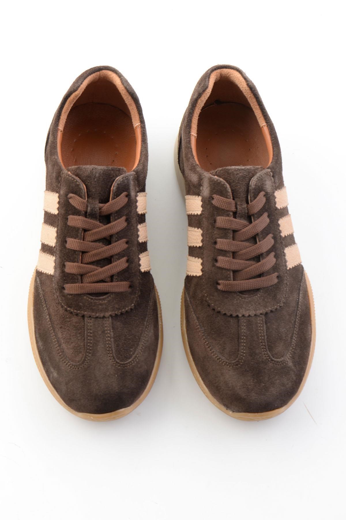 Kahve Süet Hakiki Deri Kadın Sneaker K01756705602