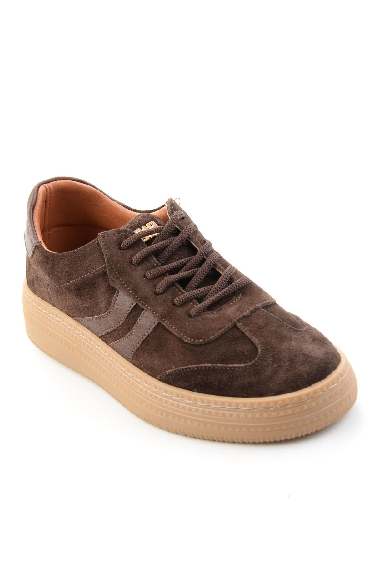 Kahve Süet Hakiki Deri Kadın Sneaker K01753222202
