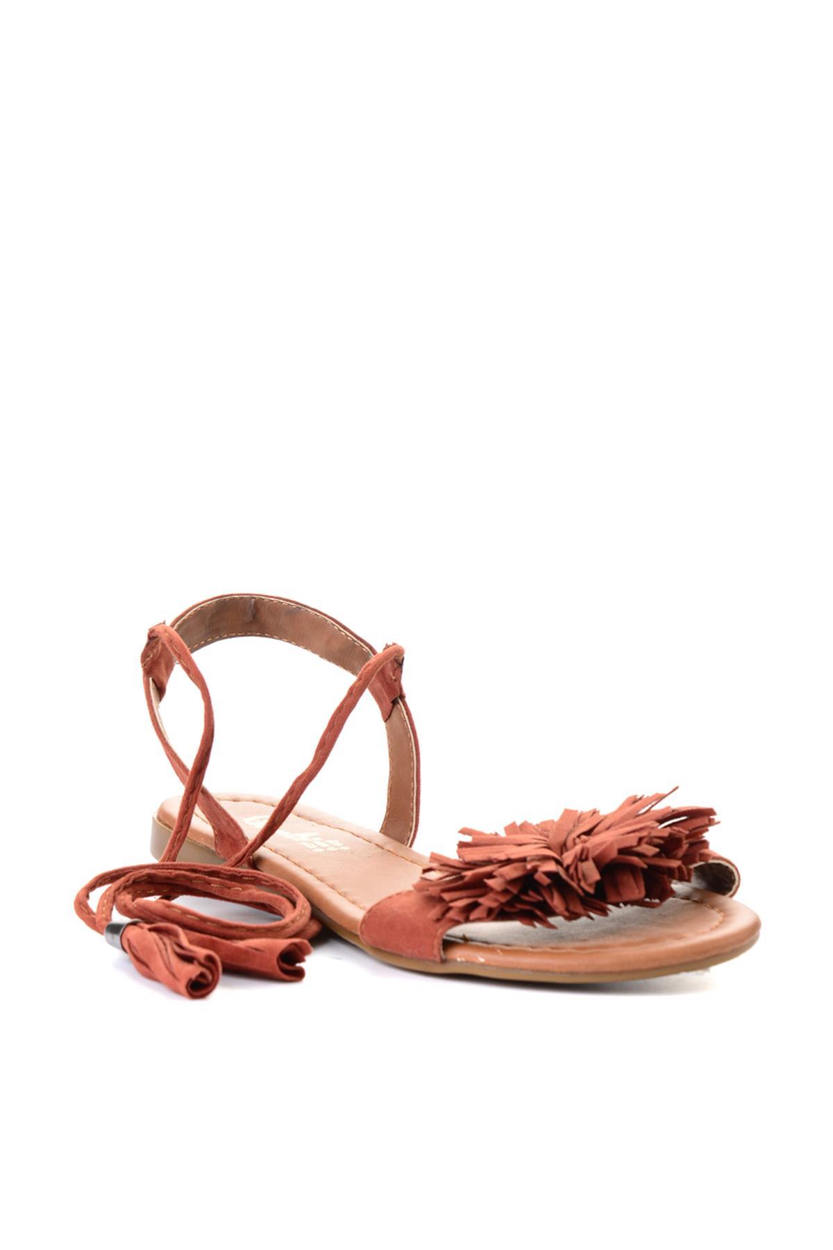 Kiremit Süet  Kadın Sandalet K05503172572