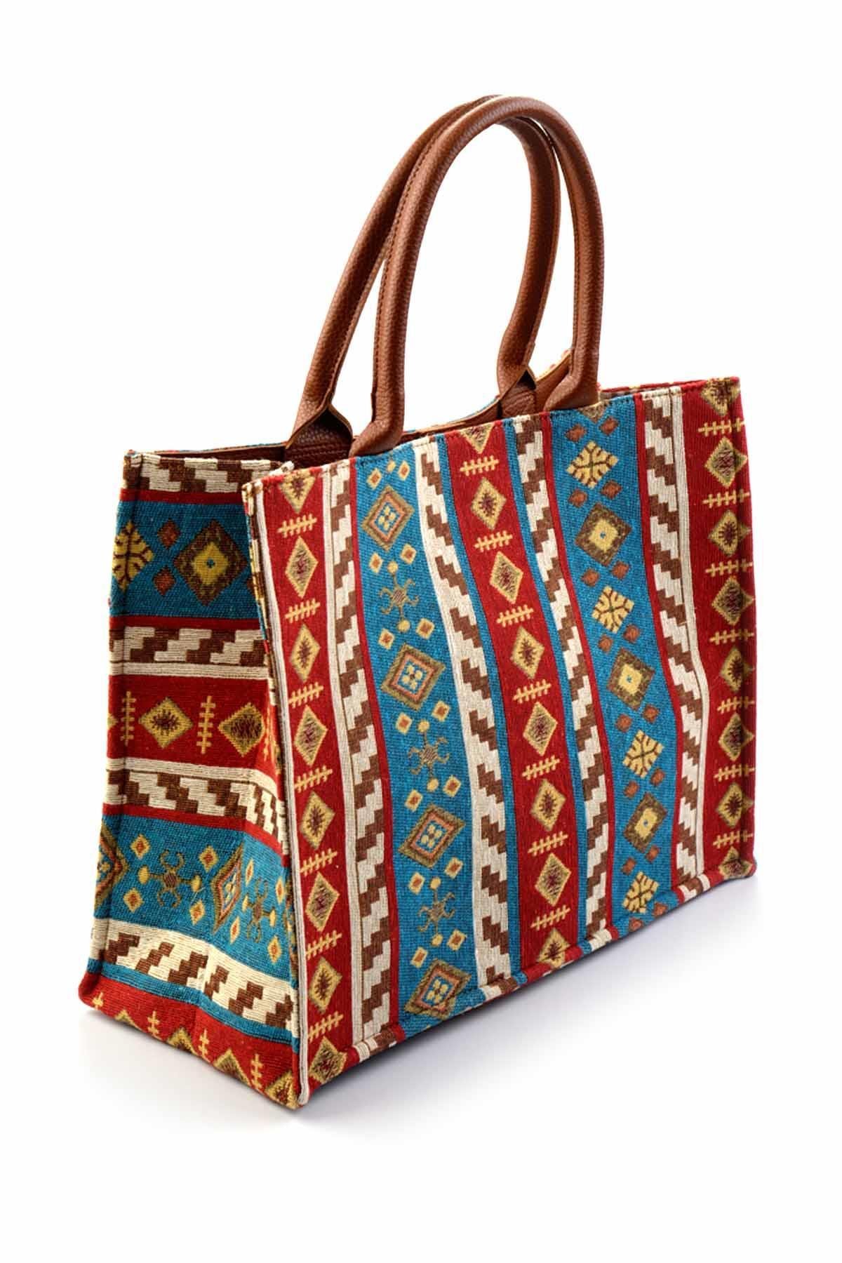 Kırmızı Çok Renkli  Kadın El Çantası C06487060104