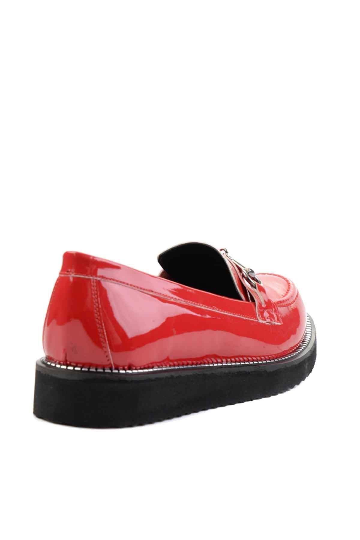 Kırmızı Rugan  Kadın Loafer Ayakkabı M0538012098
