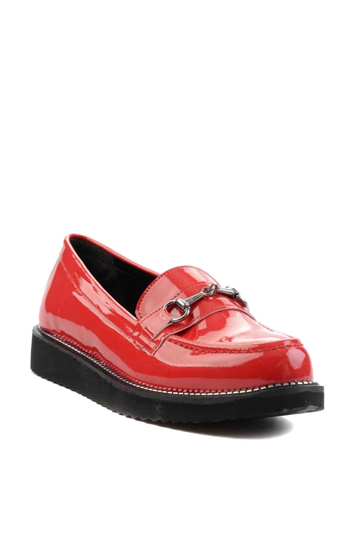 Kırmızı Rugan  Kadın Loafer Ayakkabı M0538012098