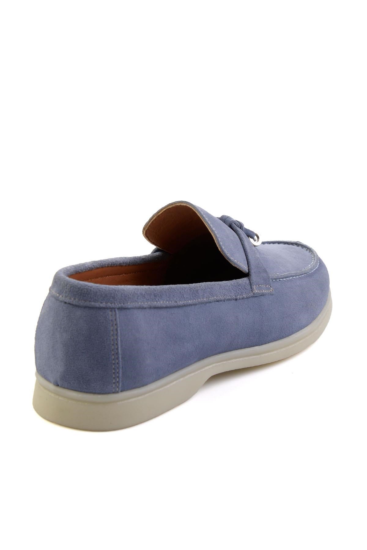 Kot Mavi Hakiki Deri Erkek Espadril E01079972602