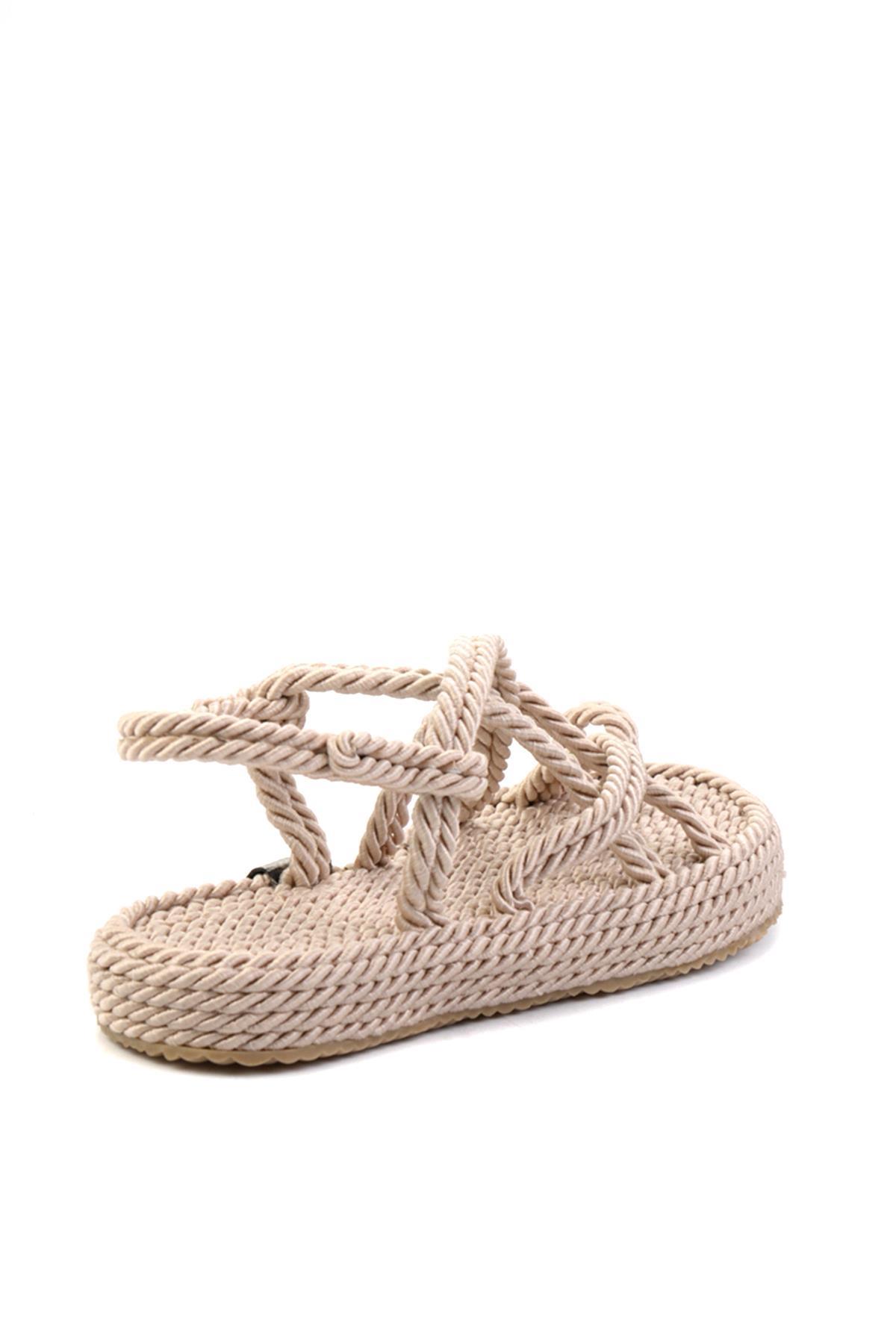 Krem  Kadın Sandalet K05787020476