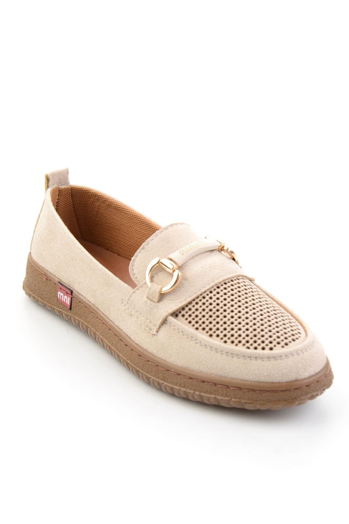 Krem Süet  Kadın Loafer Ayakkabı K01536105272