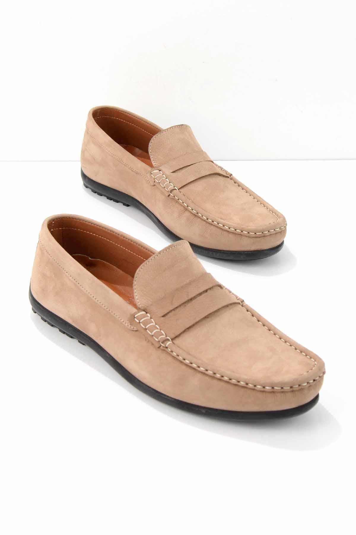 Kum Nubuk Hakiki Deri Erkek Loafer Ayakkabı E01733200801