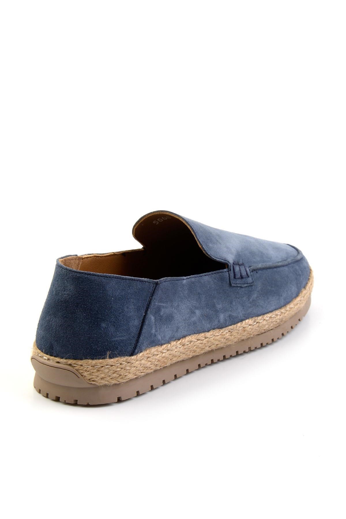 Lacivert Hakiki Deri Erkek Espadril E01589500002