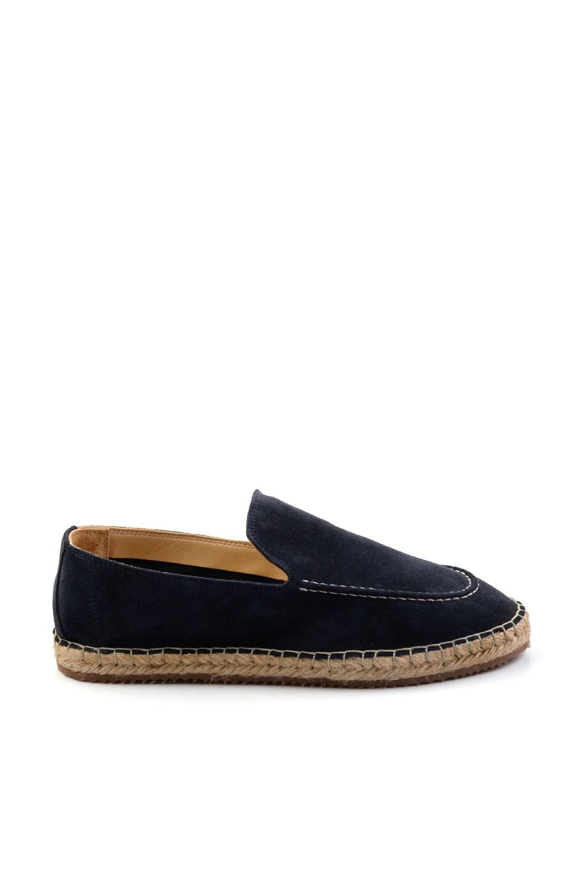 Lacivert Hakiki Deri Erkek Espadril E01558000102