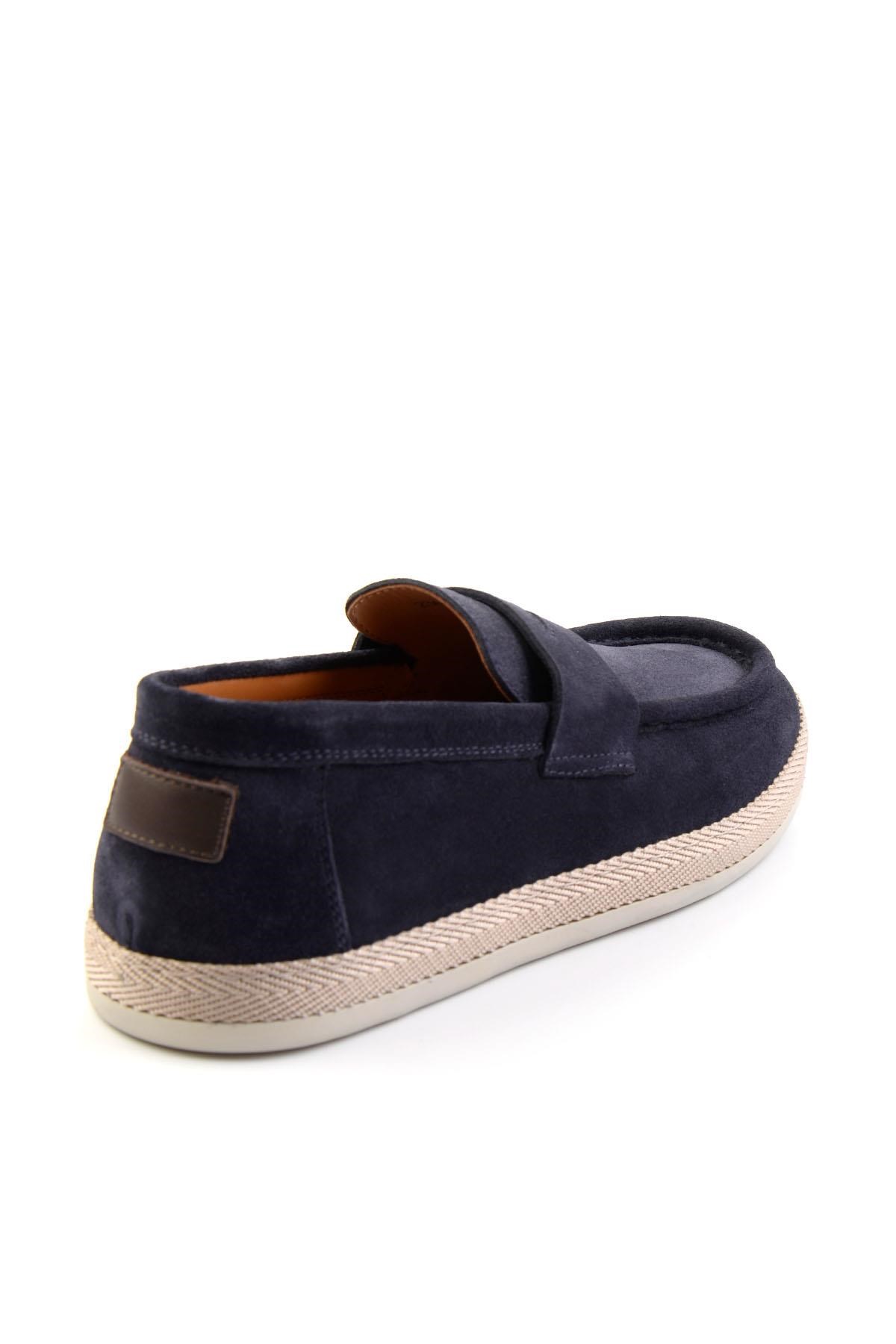 Lacivert Hakiki Deri Erkek Espadril E01901361702