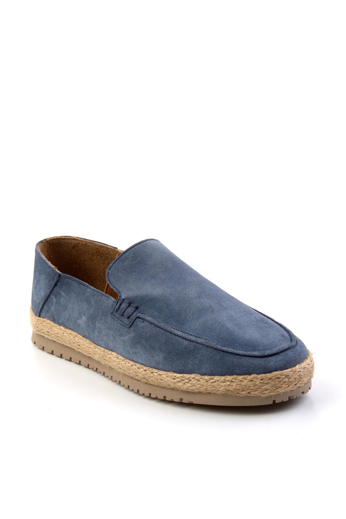 Lacivert Hakiki Deri Erkek Espadril E01589500002