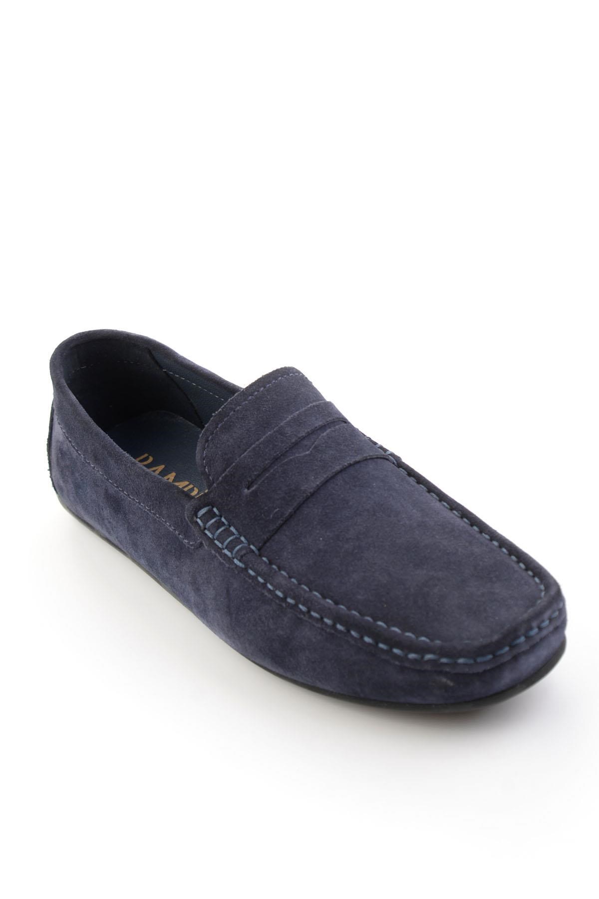 Lacivert Hakiki Deri Erkek Loafer Ayakkabı E01648582102