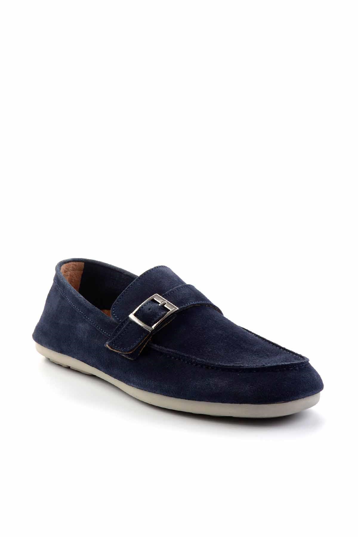 Lacivert Hakiki Deri Erkek Loafer Ayakkabı E01304406502