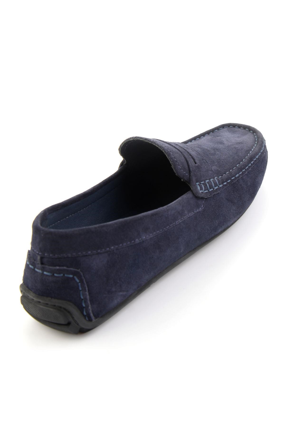 Lacivert Hakiki Deri Erkek Loafer Ayakkabı E01648582102