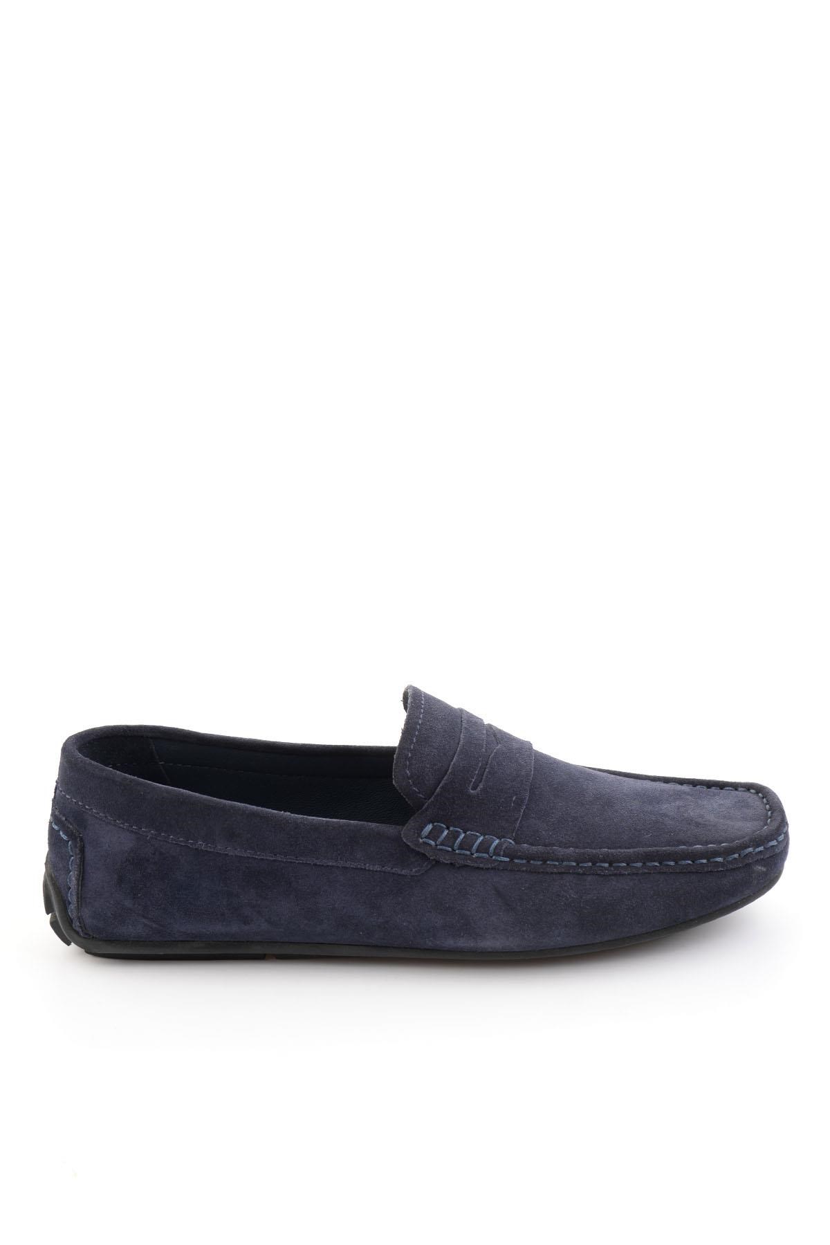 Lacivert Hakiki Deri Erkek Loafer Ayakkabı E01648582102