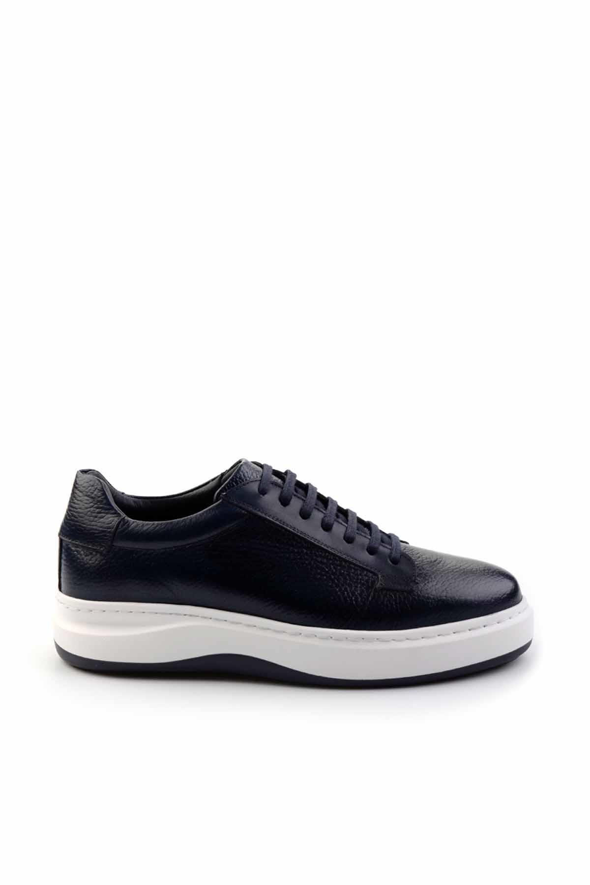 Lacivert Hakiki Deri Erkek Sneaker E01310117640