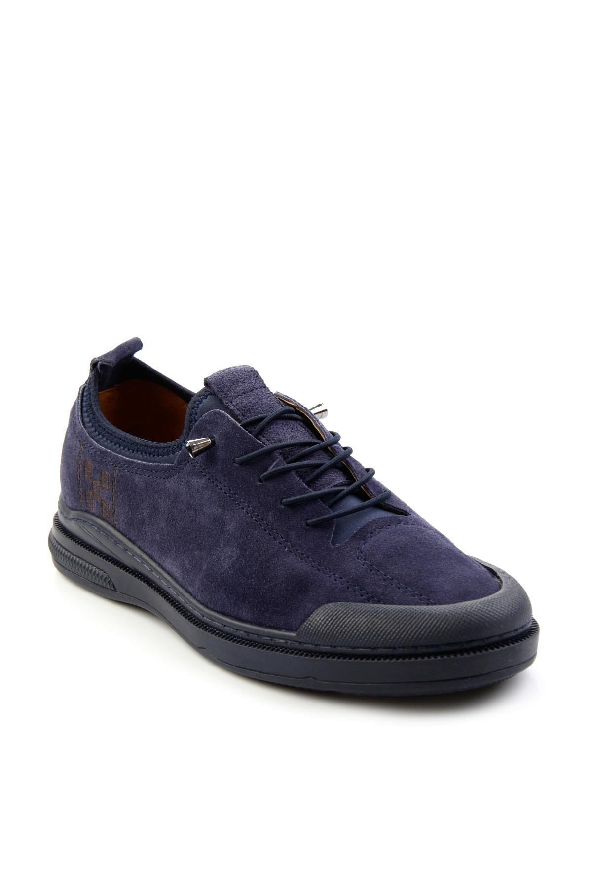 Lacivert Hakiki Deri Erkek Sneaker E01084240802