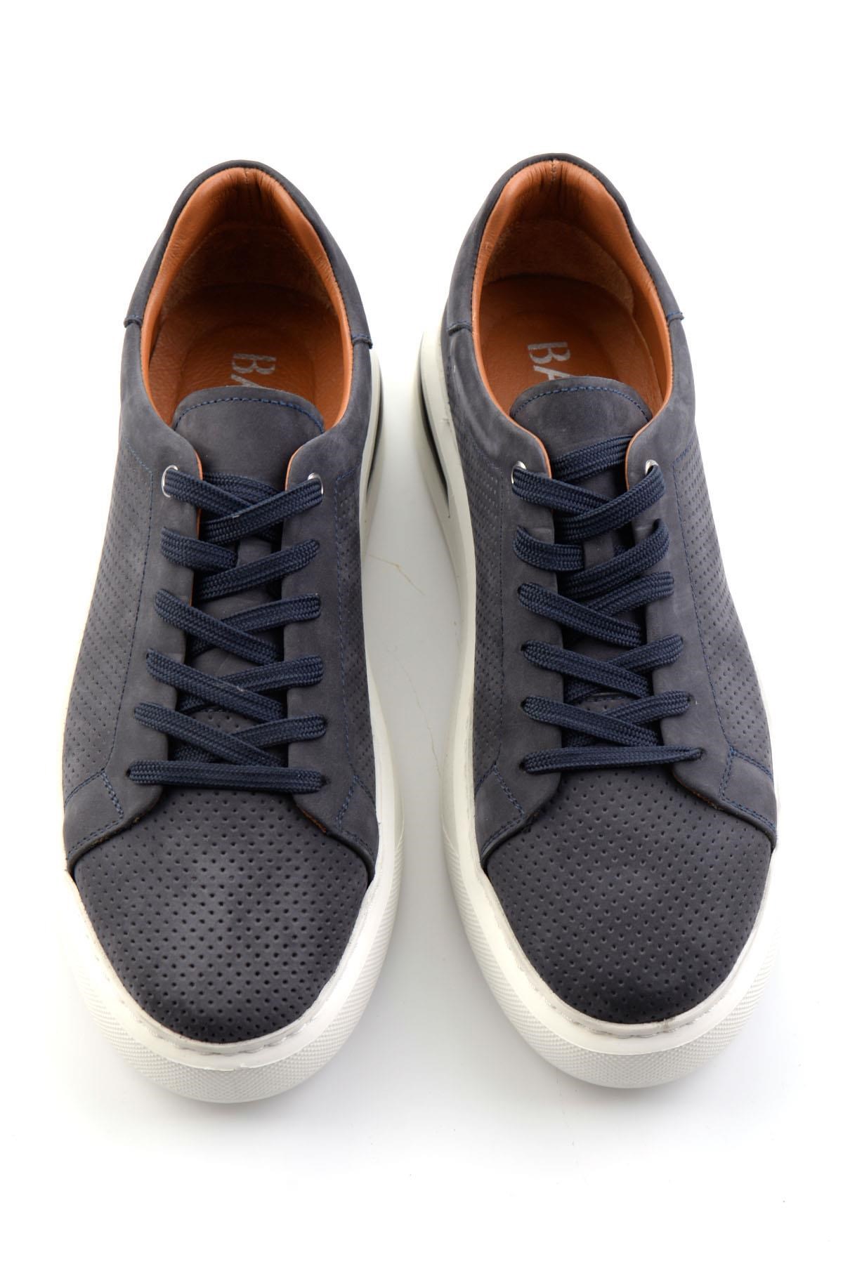 Lacivert Hakiki Deri Erkek Sneaker E01396200701