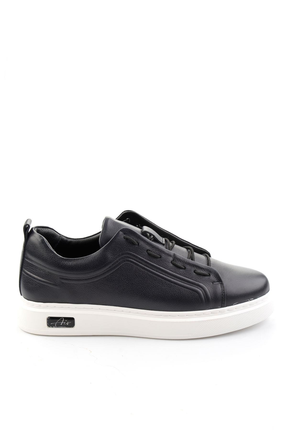 Lacivert Hakiki Deri Erkek Sneaker E01700178003