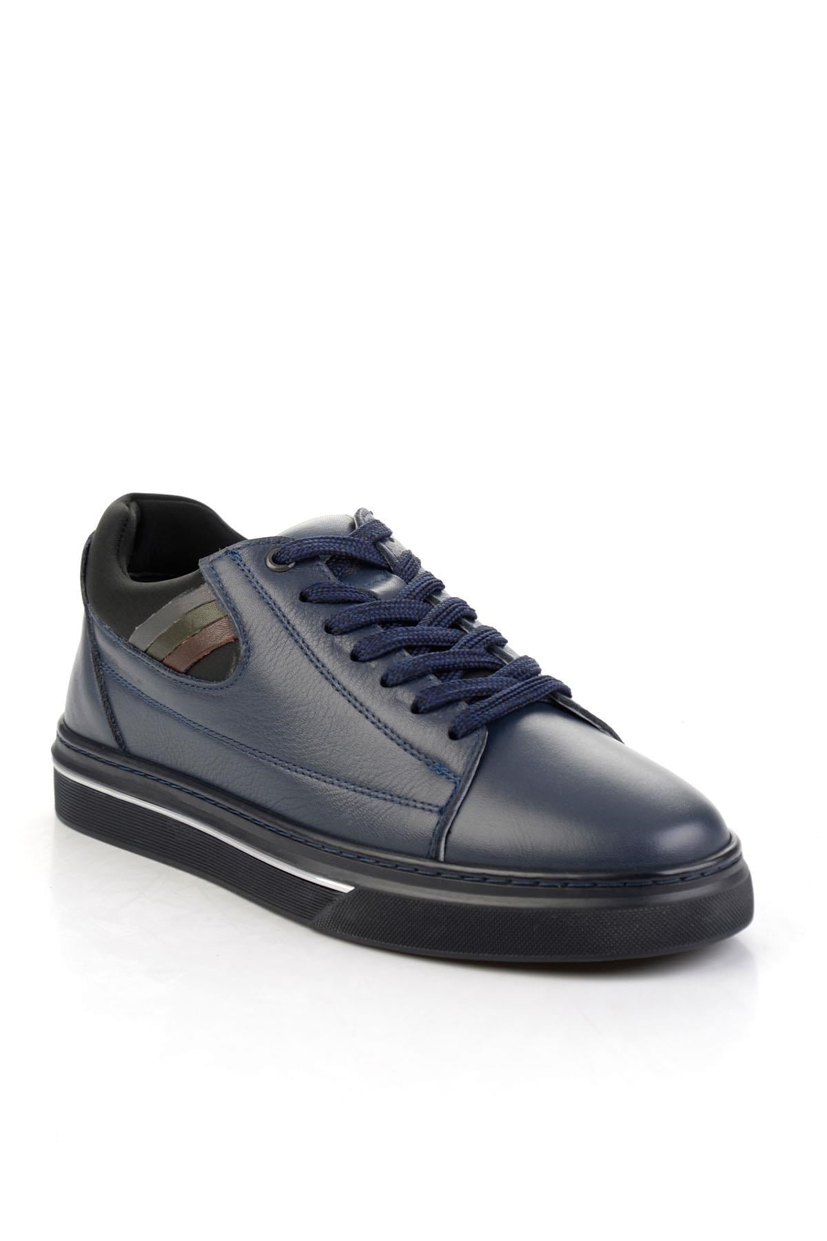 Lacivert Hakiki Deri Erkek Sneaker E01082011203